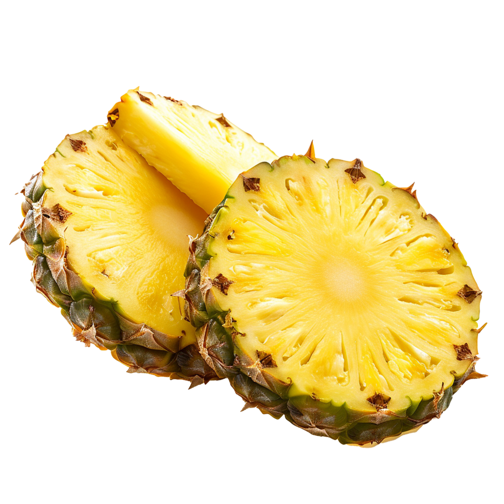 AI generated Pineapple slices png isolated on transparent background
