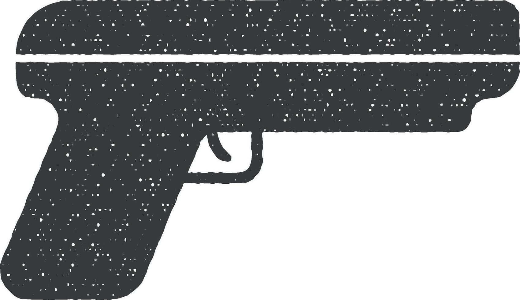 policía pistola vector icono ilustración con sello efecto