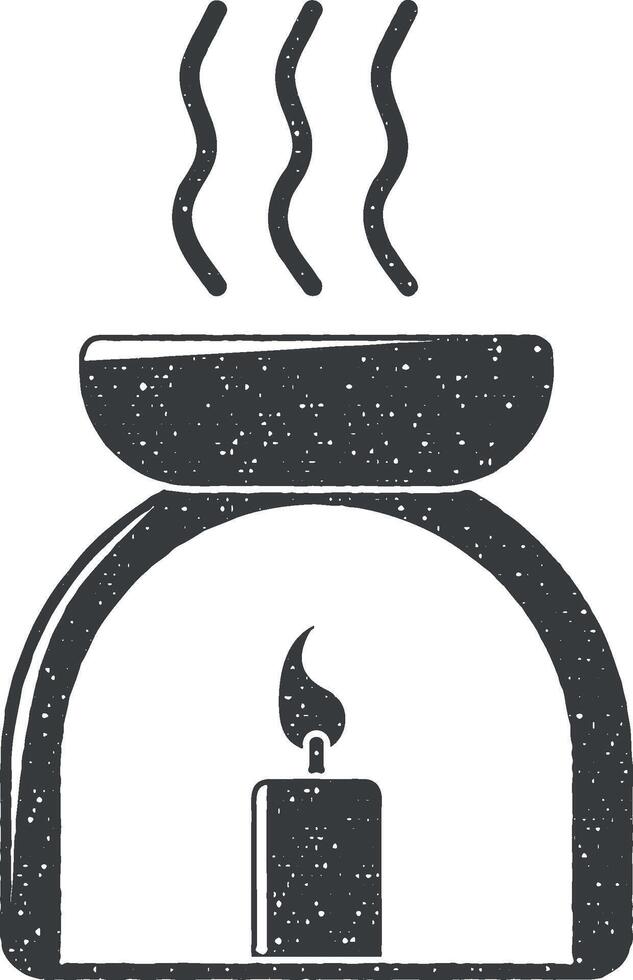 aromaterapia vector icono ilustración con sello efecto