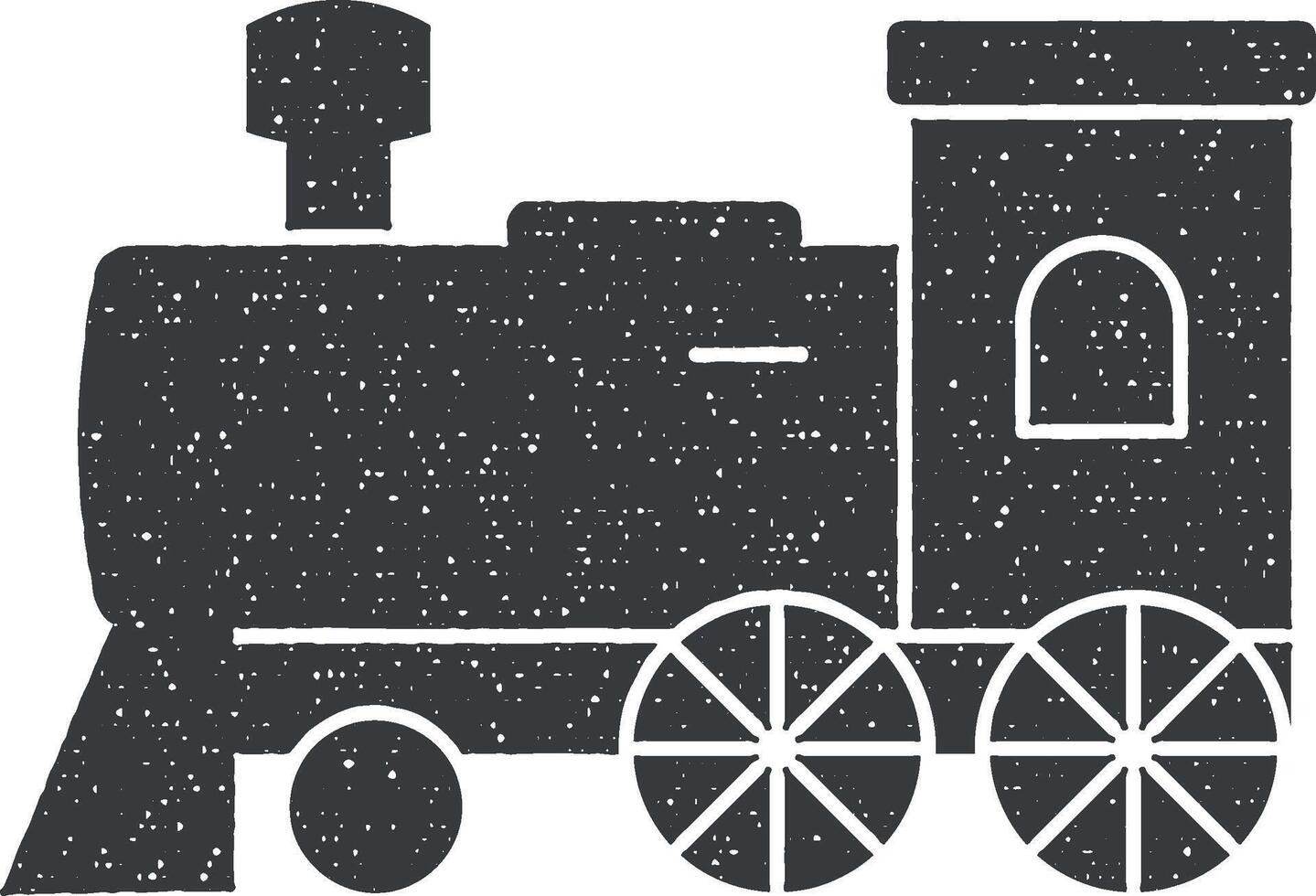 Steam locomotive vector icon illustration with stamp effect
