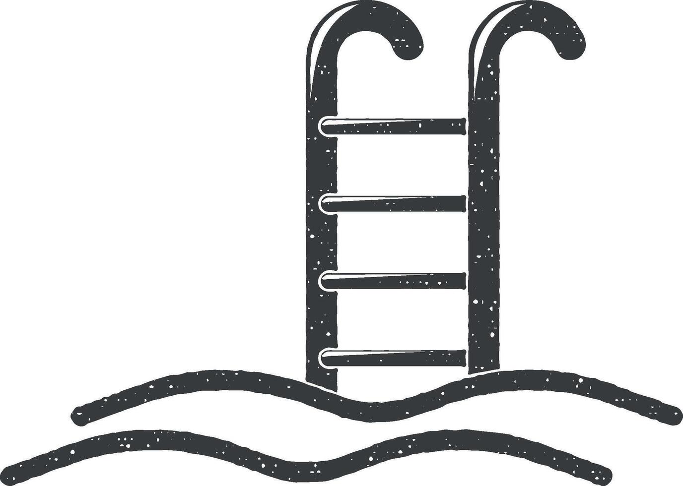 stairs to the pool vector icon illustration with stamp effect