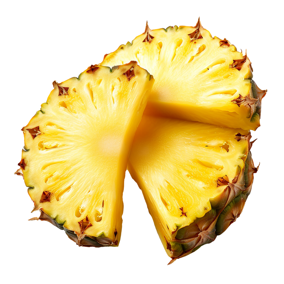 AI generated Pineapple slices png isolated on transparent background