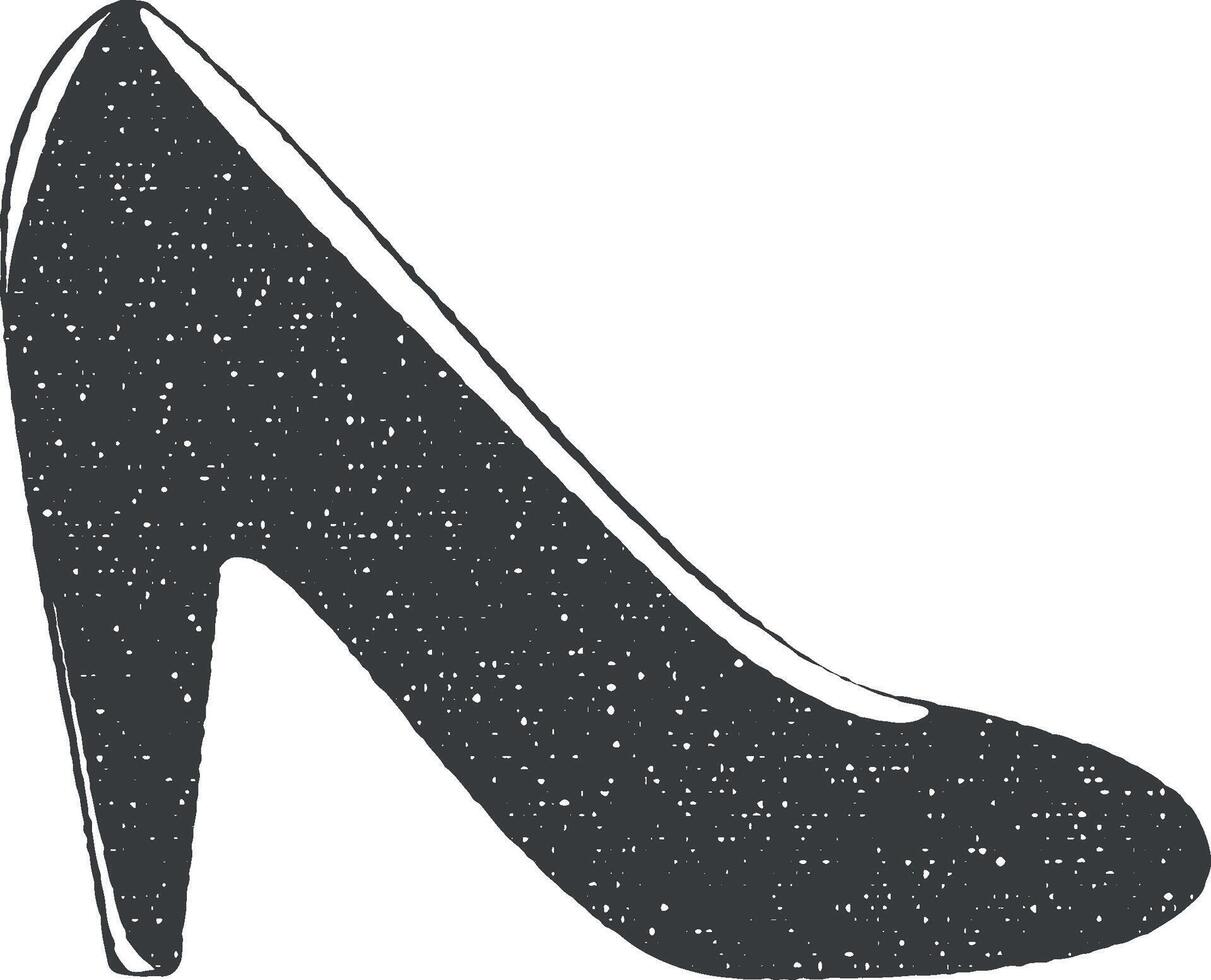 women s shoe vector icon illustration with stamp effect