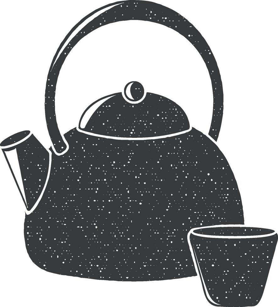 tea vector icon illustration with stamp effect