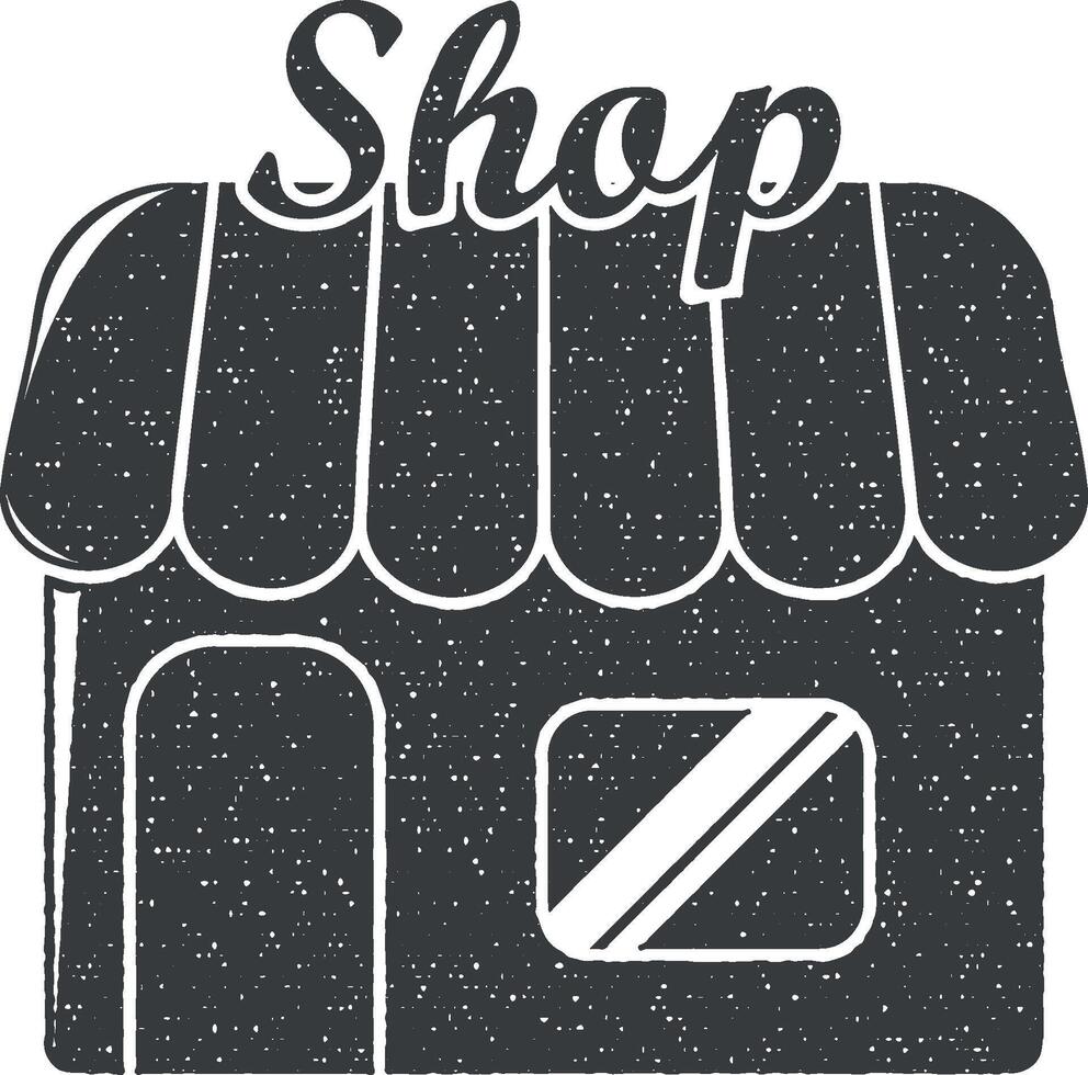 shop vector icon illustration with stamp effect