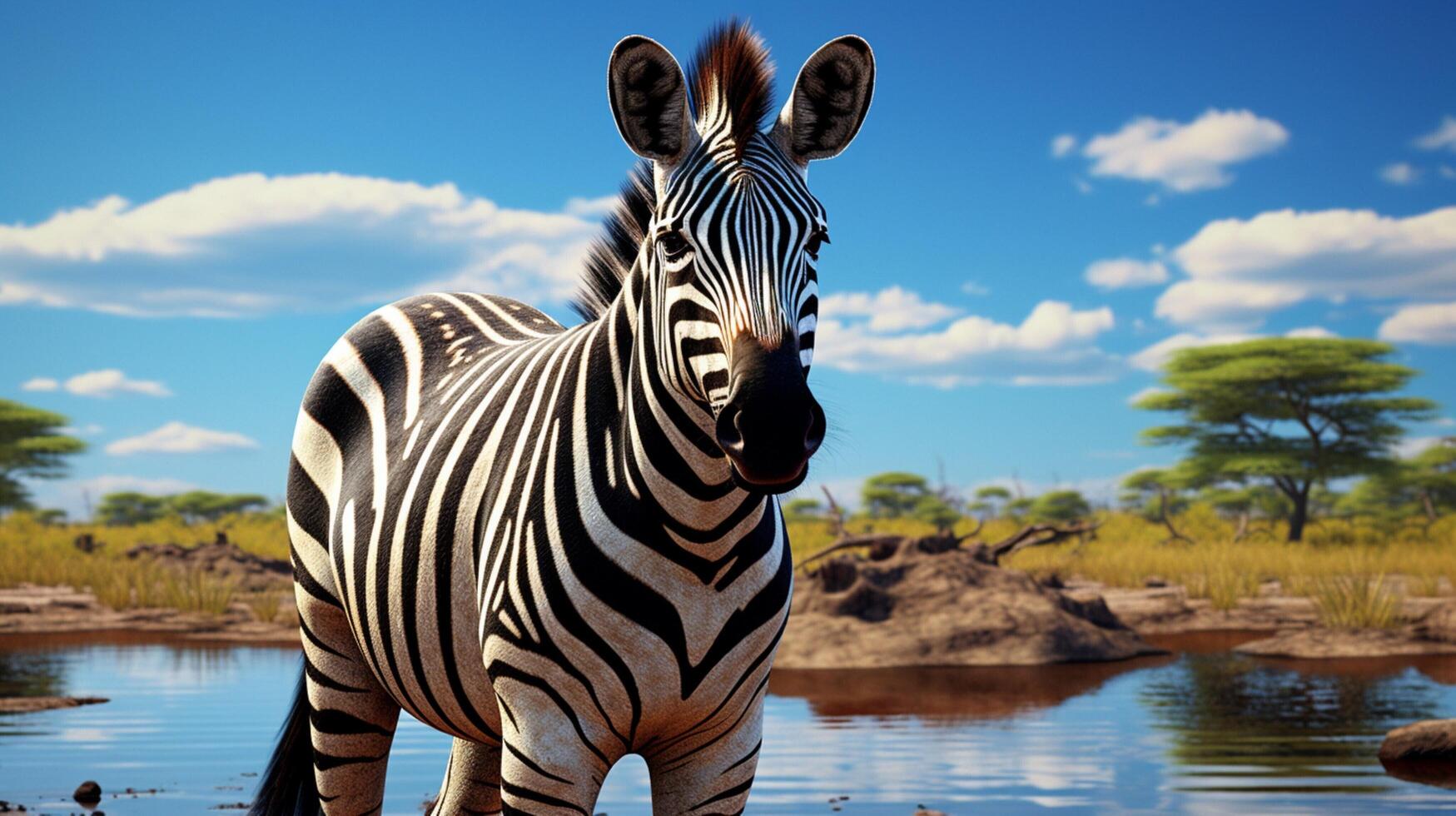 AI generated zebra high quality image photo
