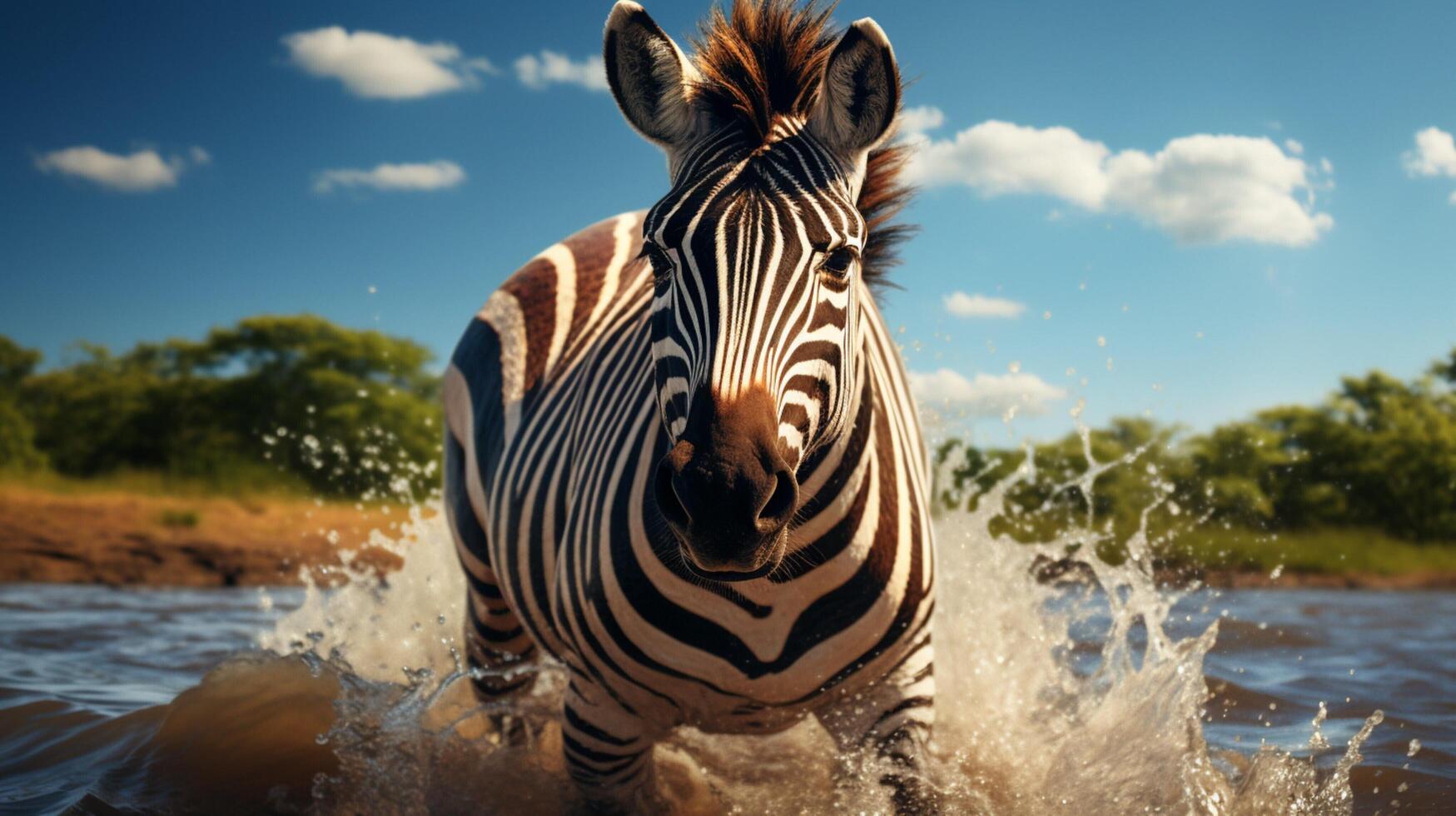 AI generated zebra high quality image photo