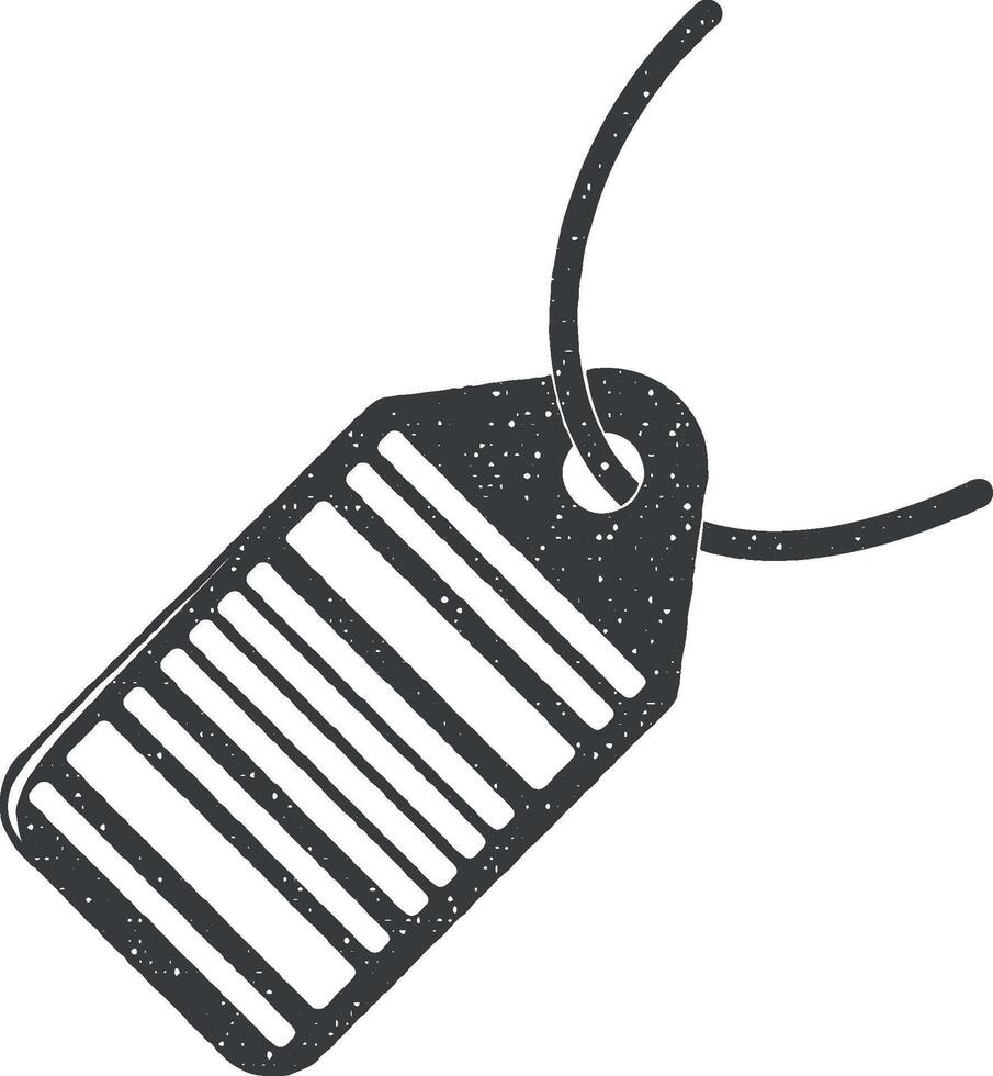 bar code tag vector icon illustration with stamp effect