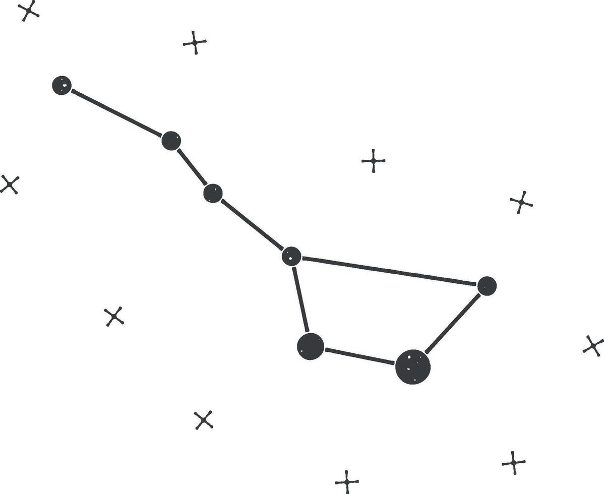 constellation vector icon illustration with stamp effect