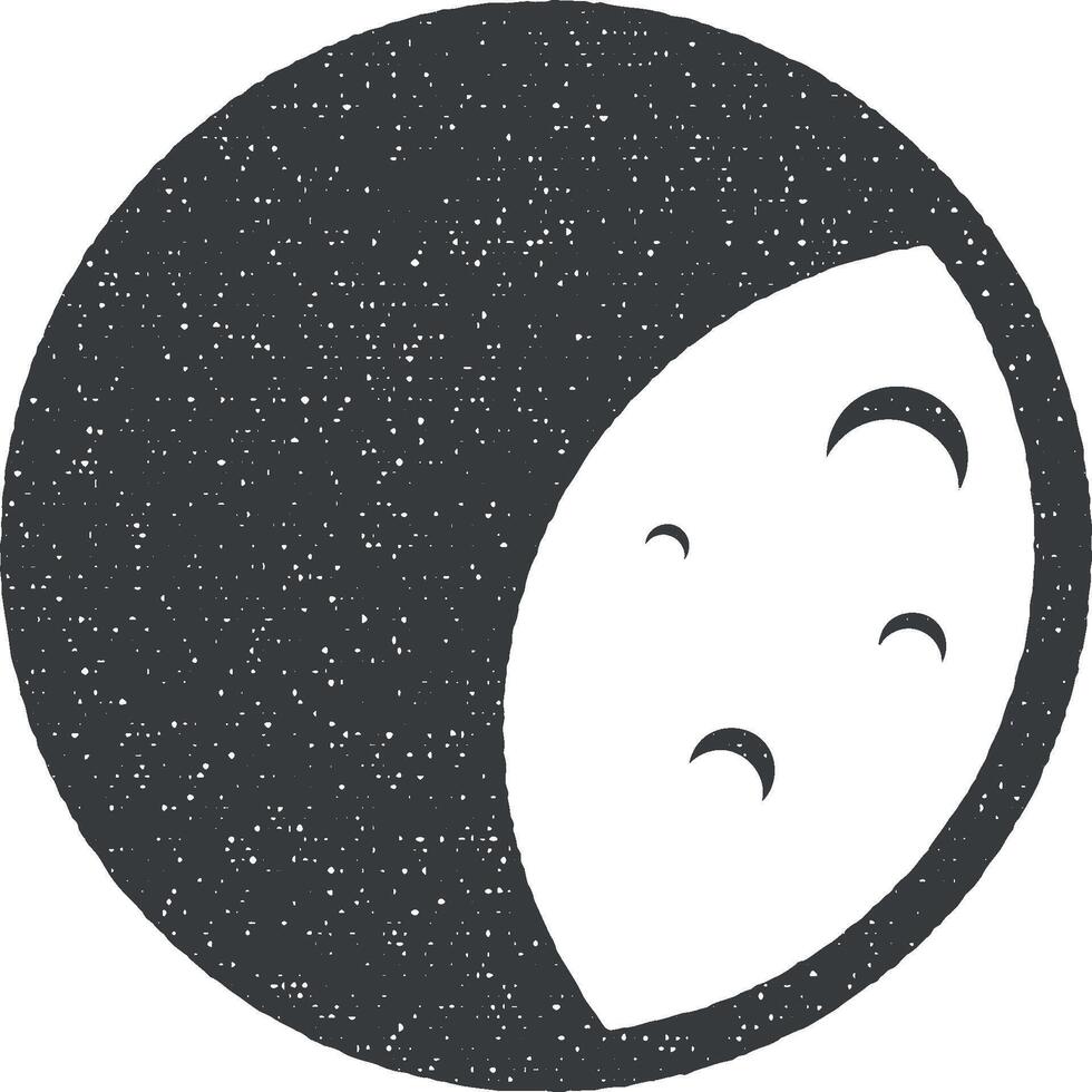 moon vector icon illustration with stamp effect