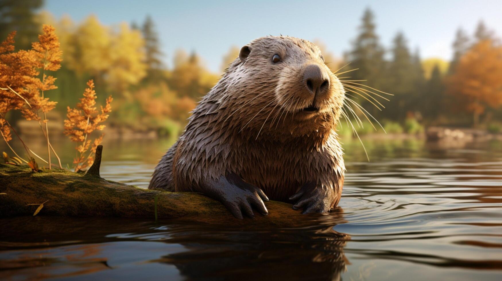 AI generated beaver high quality image photo