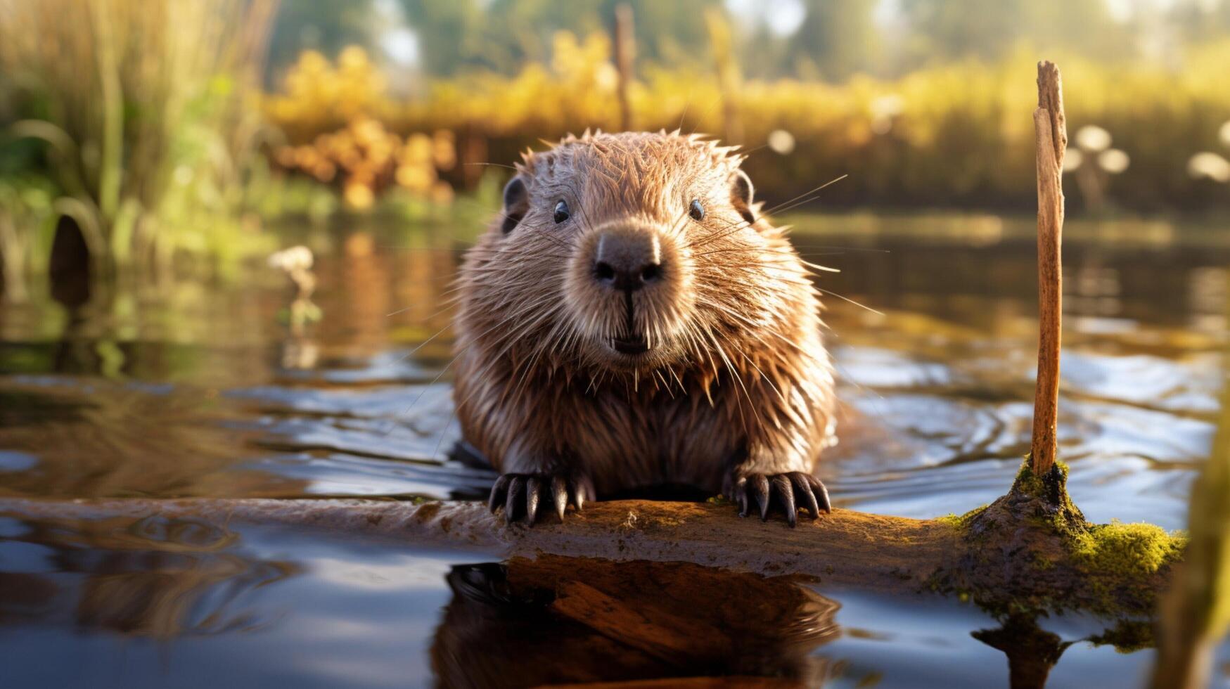 AI generated beaver high quality image photo