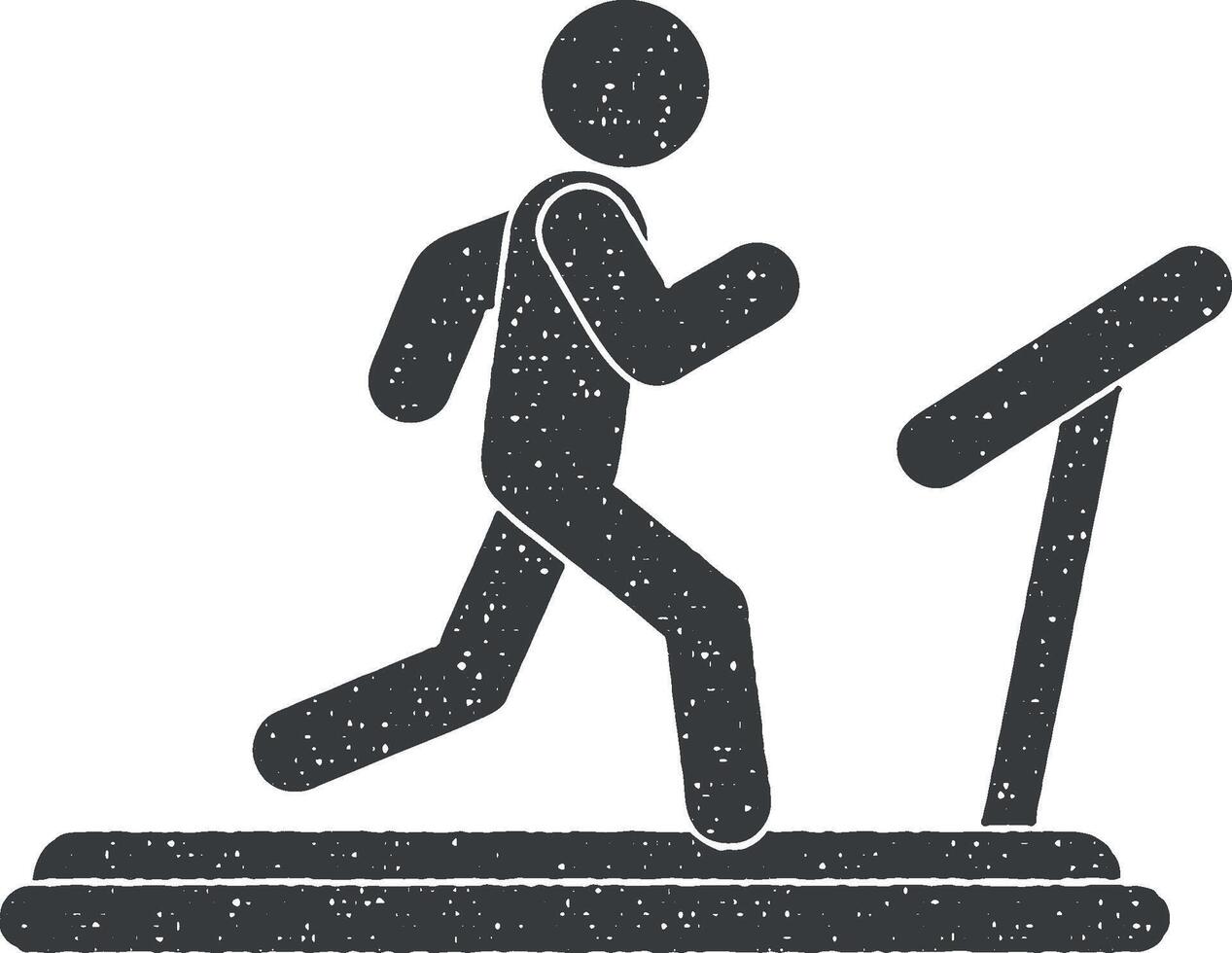 man on the treadmill vector icon illustration with stamp effect