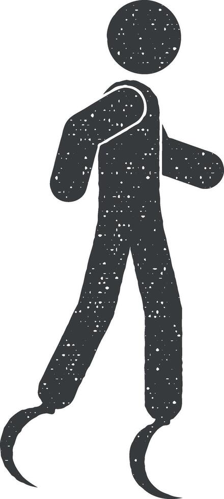 Jumping stilts vector icon illustration with stamp effect
