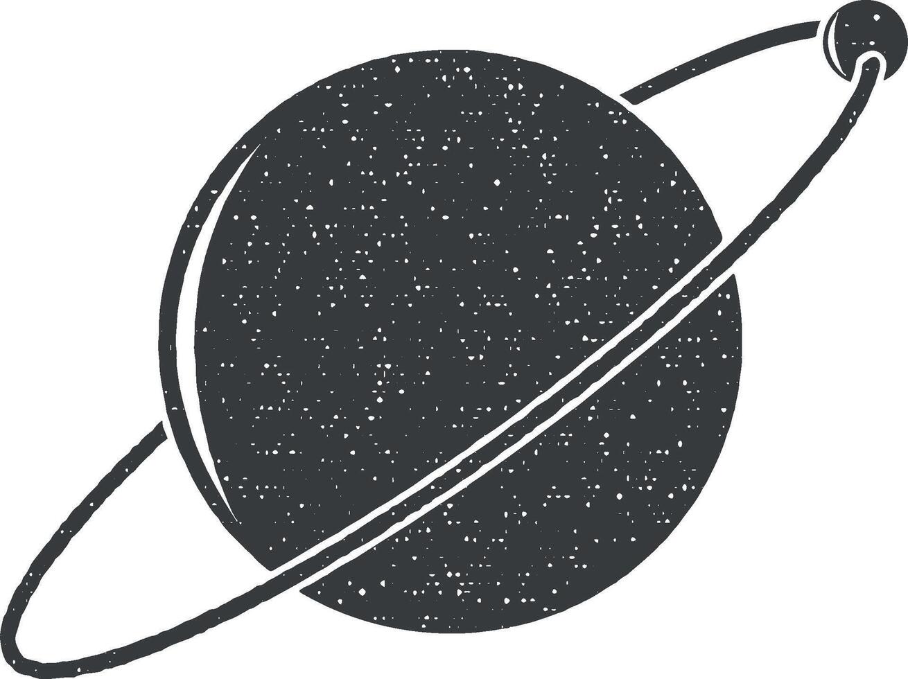 planet and companion vector icon illustration with stamp effect