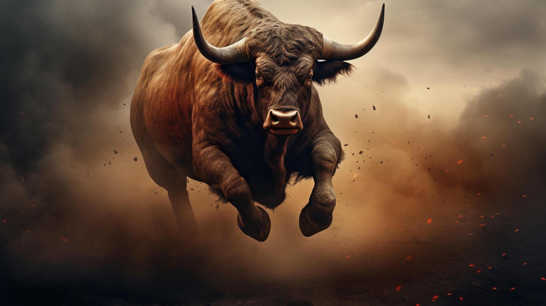 AI generated bull high quality image photo