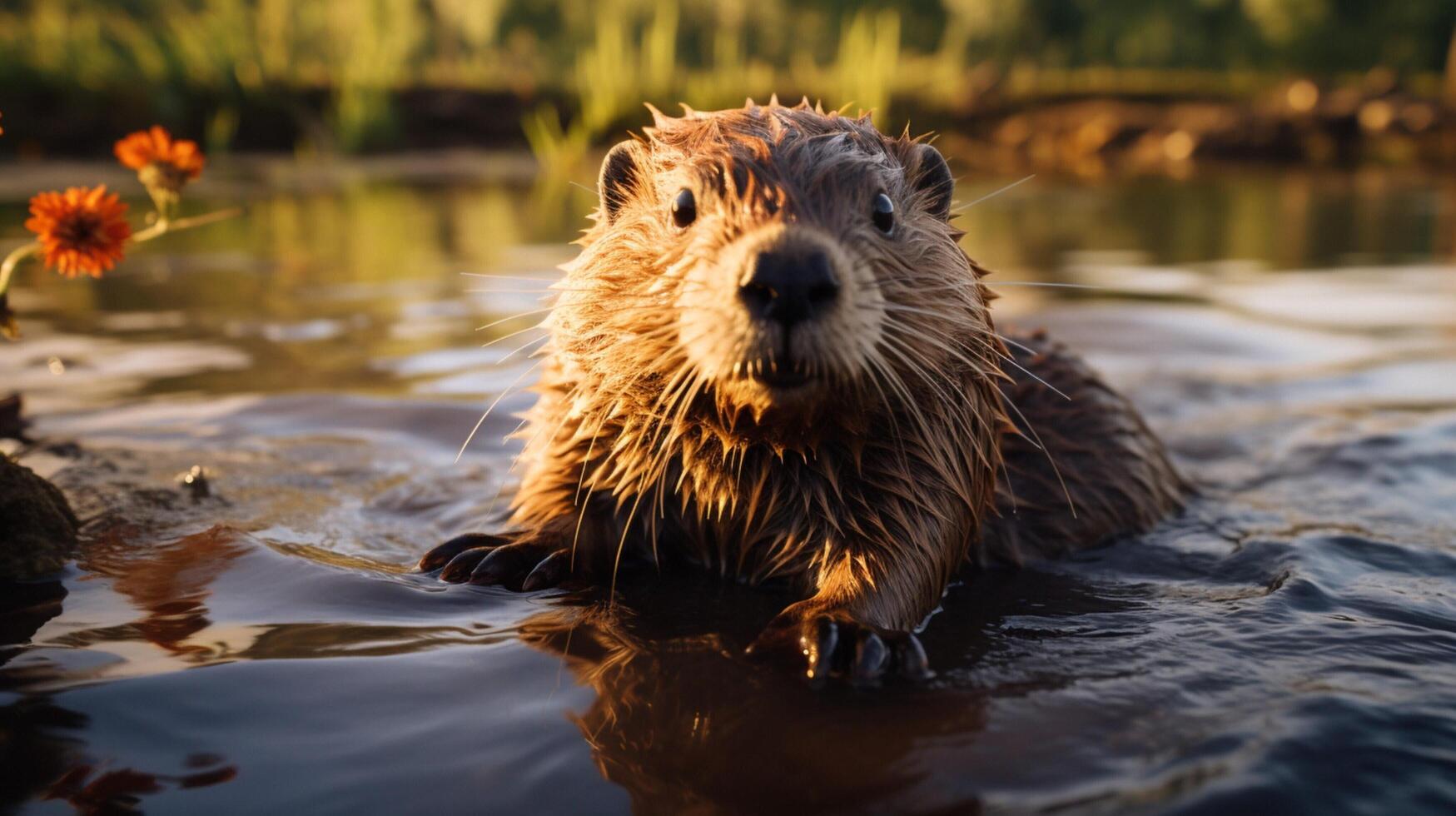 AI generated beaver high quality image photo