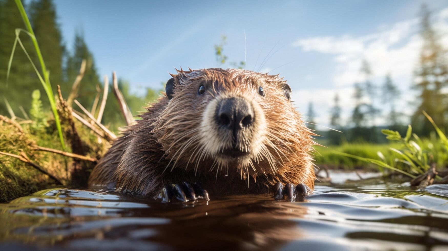 AI generated beaver high quality image photo