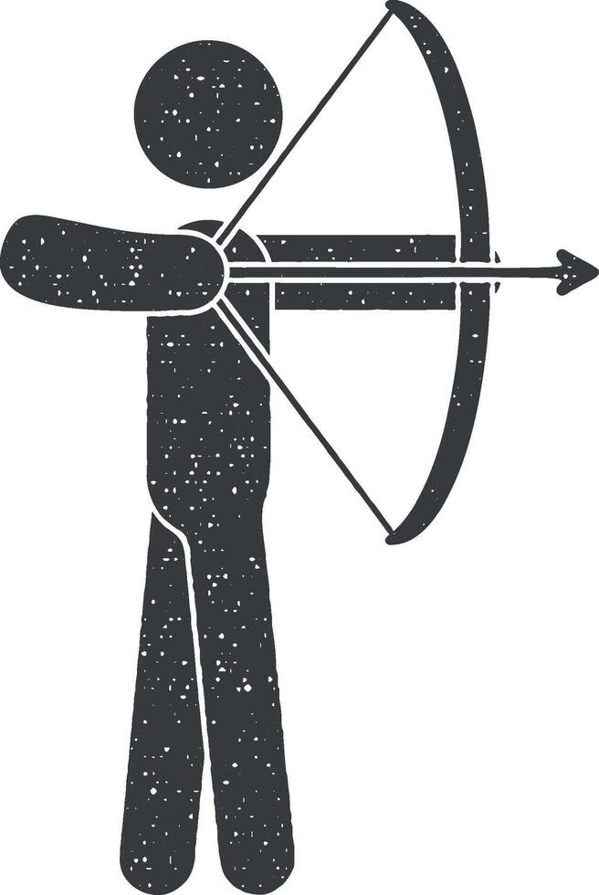 archery vector icon illustration with stamp effect