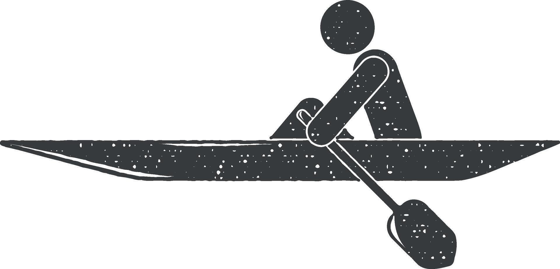 rowing vector icon illustration with stamp effect