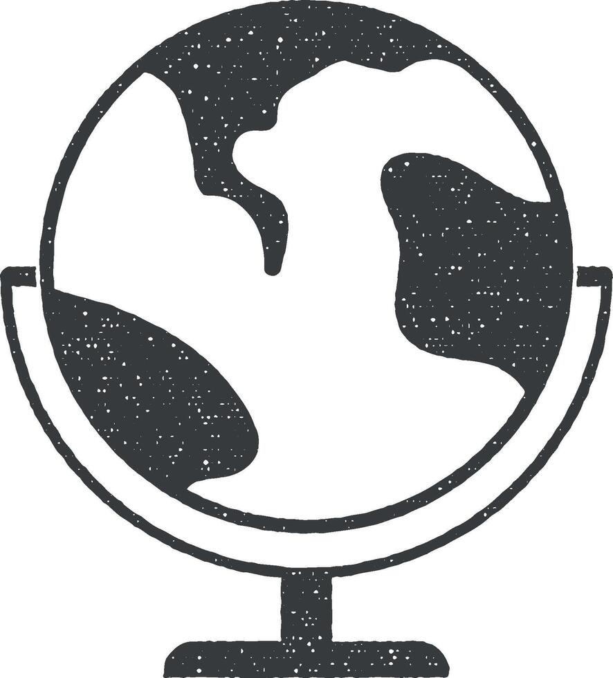 globe vector icon illustration with stamp effect