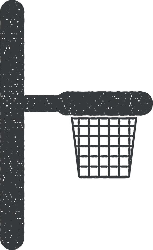 basketball hoop vector icon illustration with stamp effect