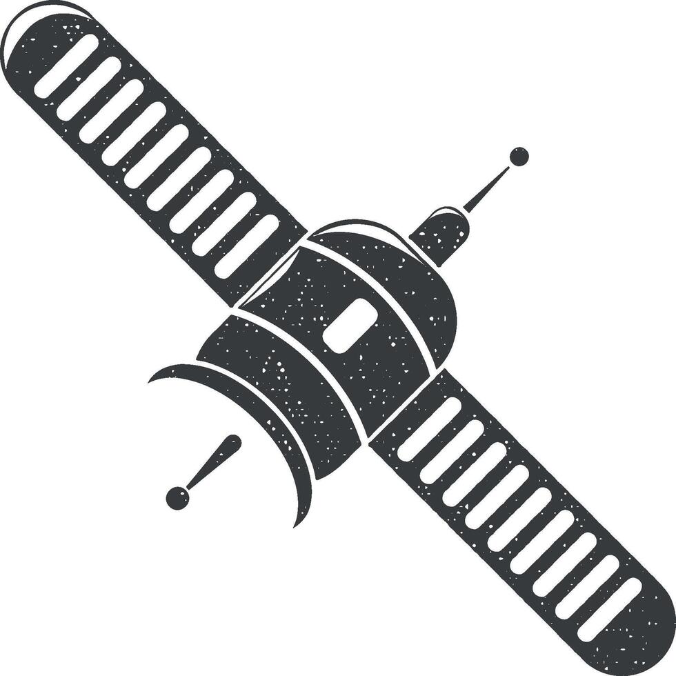 satellite vector icon illustration with stamp effect