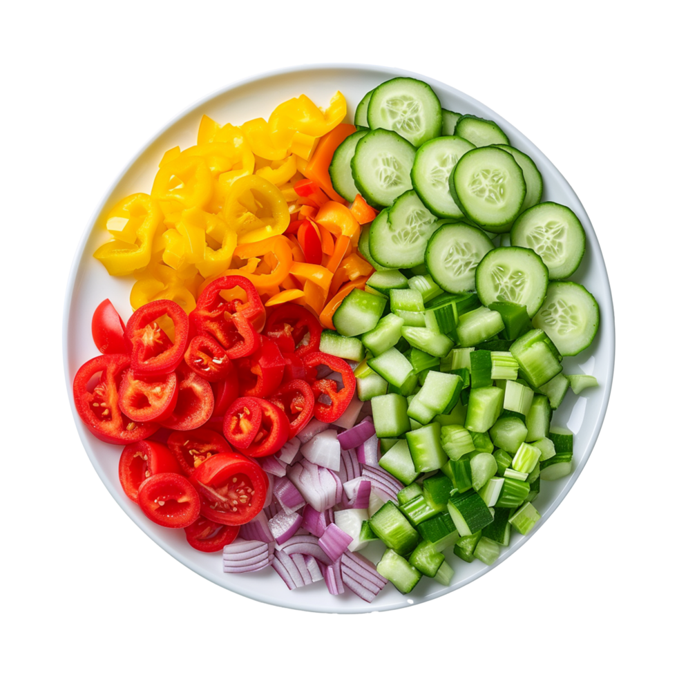 AI generated Fresh mixed vegetables in a bowl view isolated on transparent background png