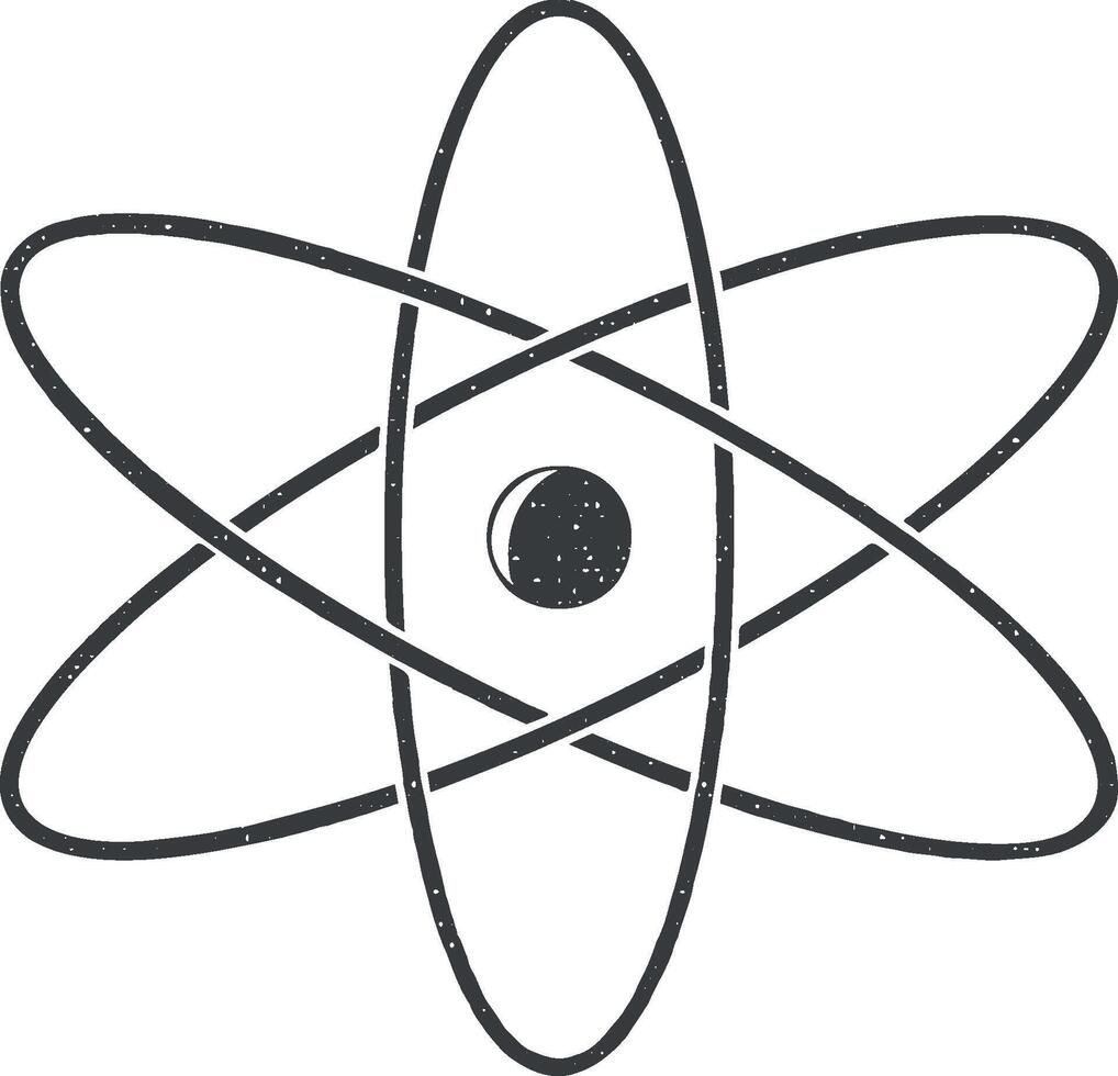 atoms vector icon illustration with stamp effect
