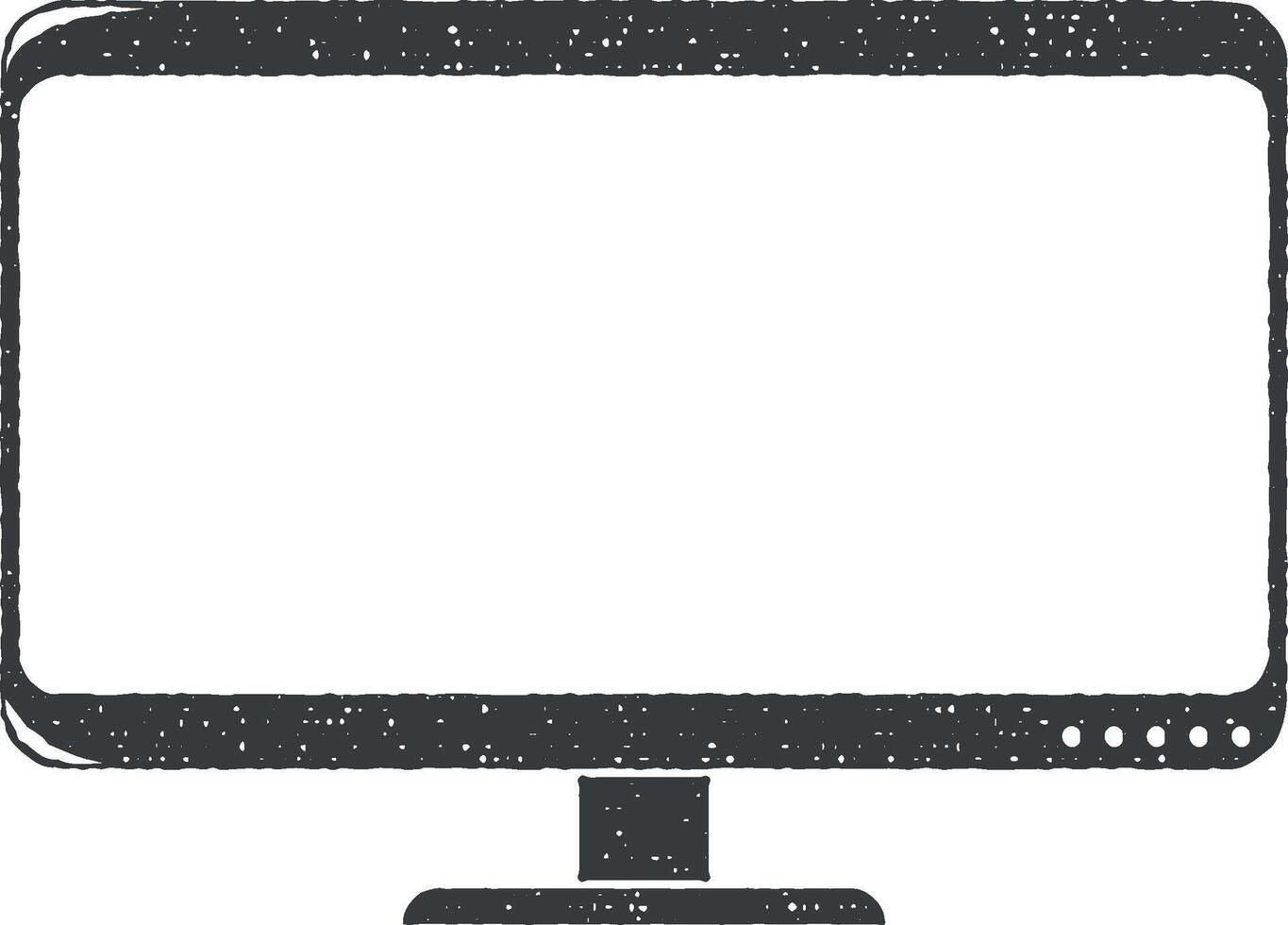 monitor vector icon illustration with stamp effect