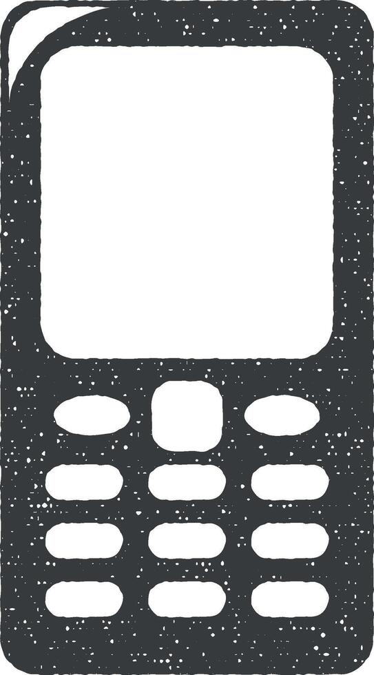 mobile phone vector icon illustration with stamp effect