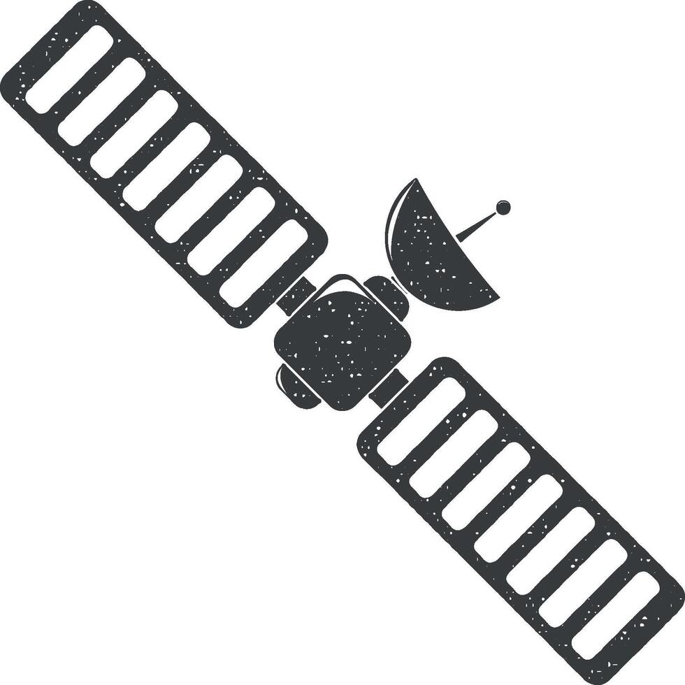 satellite vector icon illustration with stamp effect