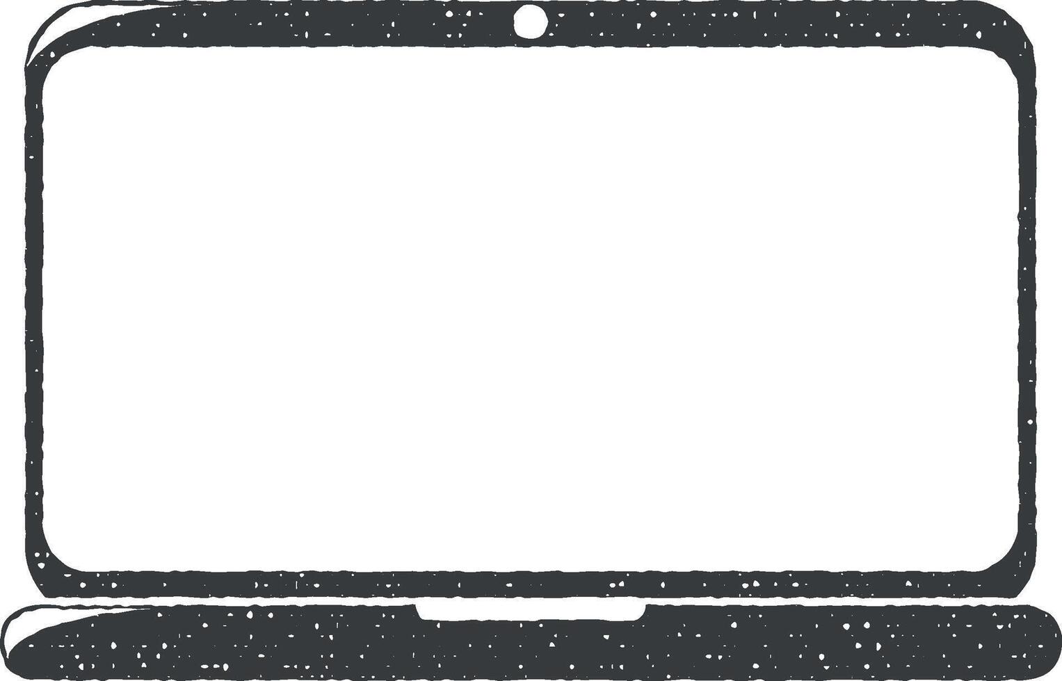 a laptop vector icon illustration with stamp effect