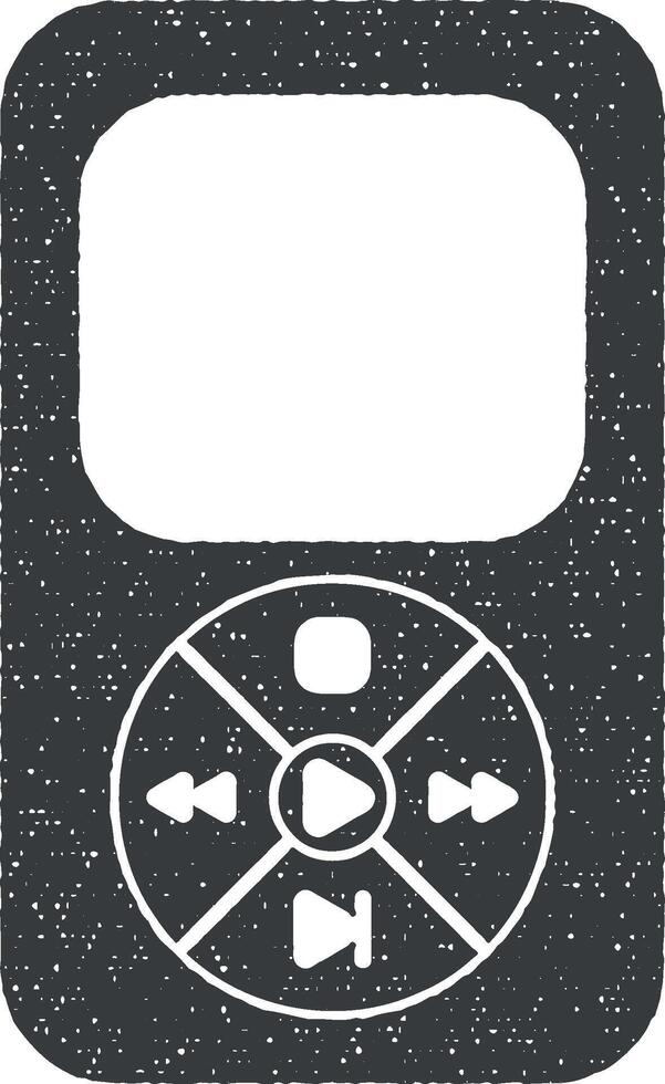 music player vector icon illustration with stamp effect