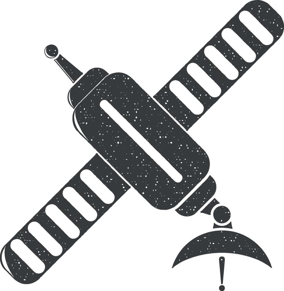 satellite vector icon illustration with stamp effect