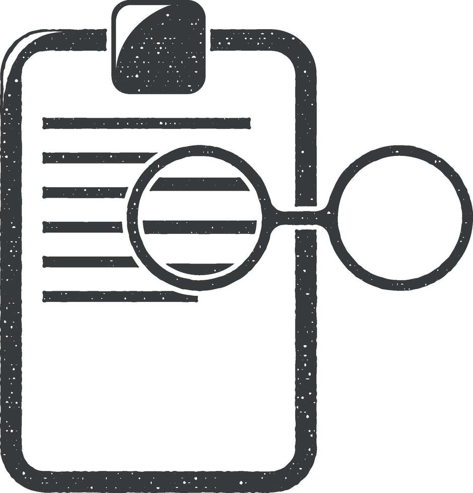 recipe and glasses vector icon illustration with stamp effect