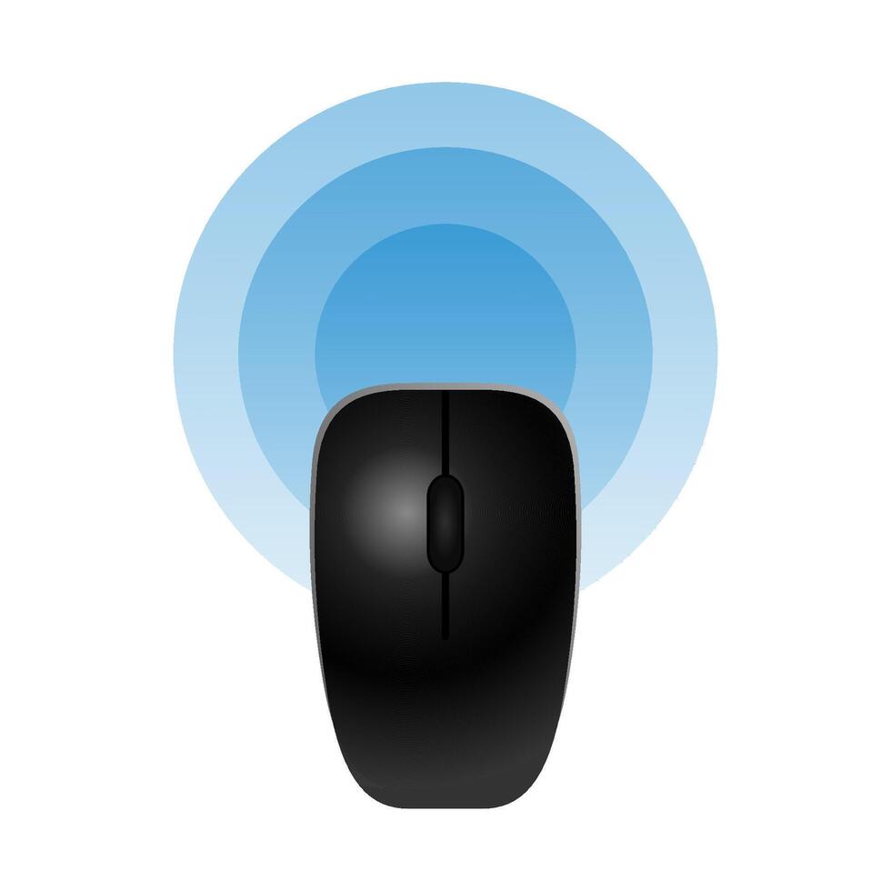 Computer mouse icon in color. Wireless Bluetooth connection vector