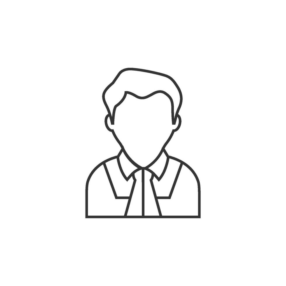 Judge avatar icon in thin outline style vector