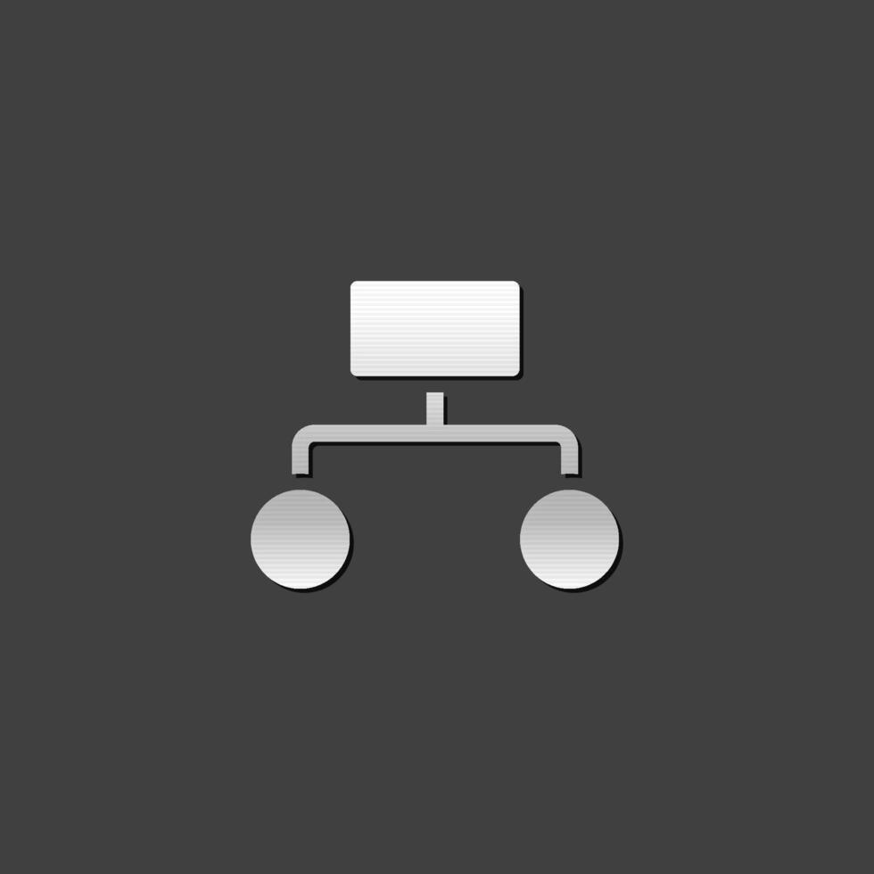 Hierarchy icon in metallic grey color style. Office management structure vector