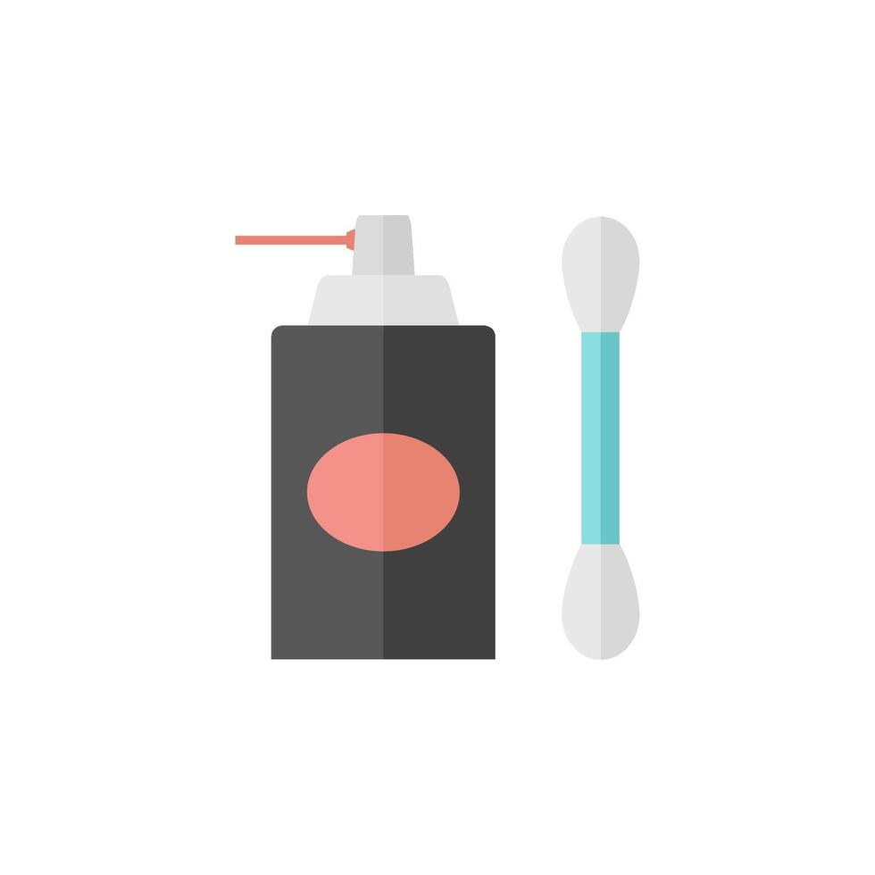Cleaning liquid icon in flat color style. Cleaner tool camera electronic vector