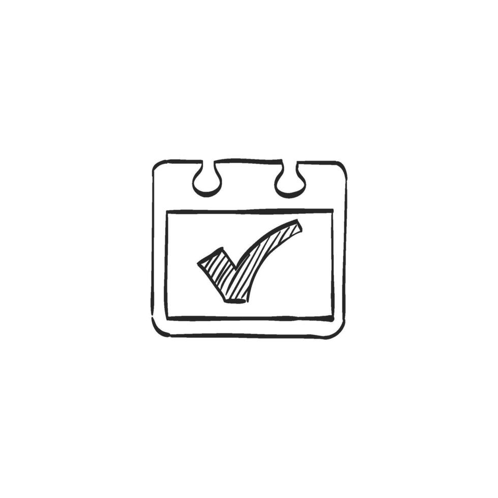 Hand drawn sketch icon available calendar reminder vector