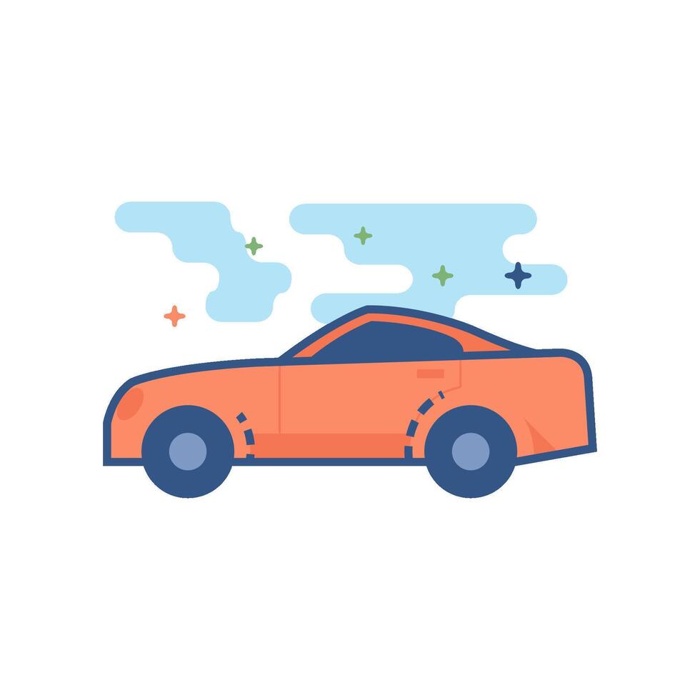 deporte coche icono plano color estilo vector ilustración