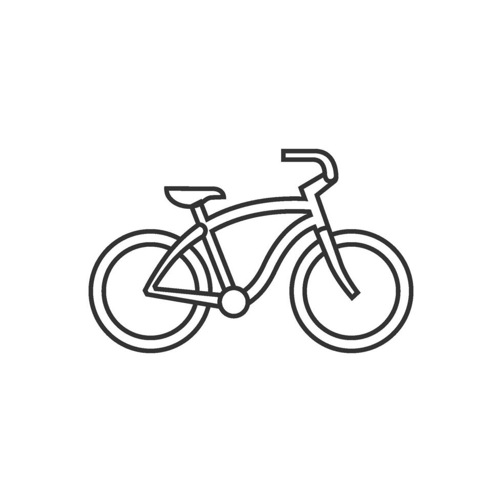 bajo jinete bicicleta icono en Delgado contorno estilo vector