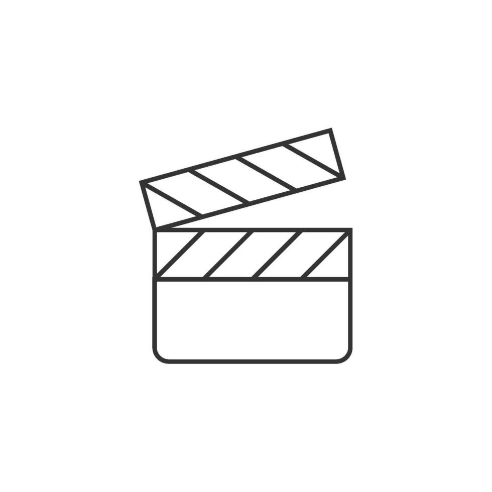 Cinema film icon in thin outline style vector