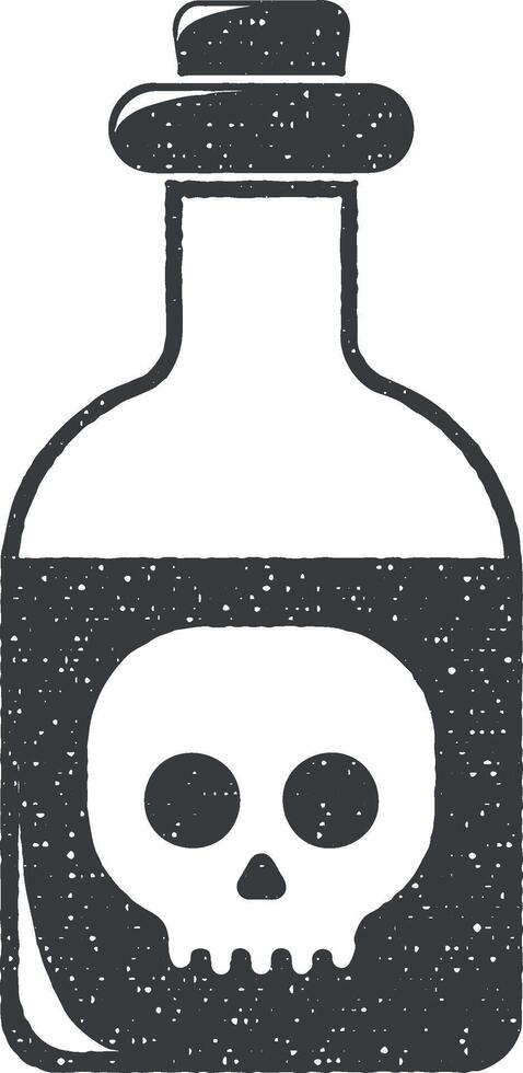 poisonous substance in the flask vector icon illustration with stamp effect