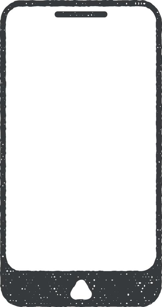 smart phone vector icon illustration with stamp effect