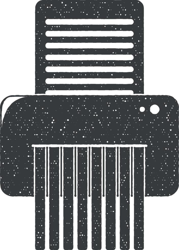 shredder for papers vector icon illustration with stamp effect