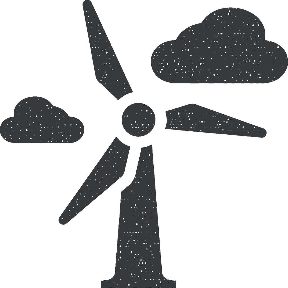 Wind vector icon illustration with stamp effect