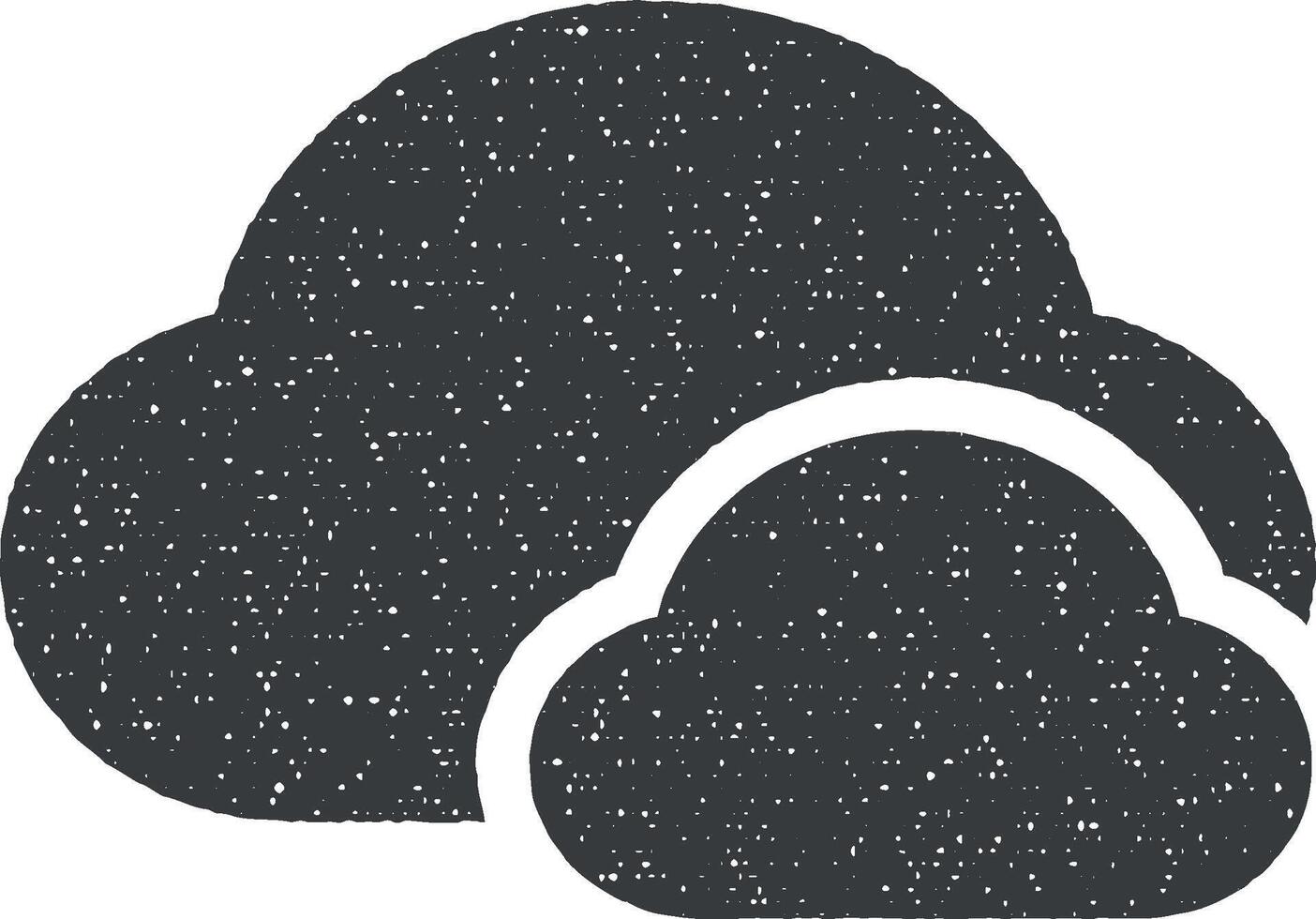 Cloudy vector icon illustration with stamp effect