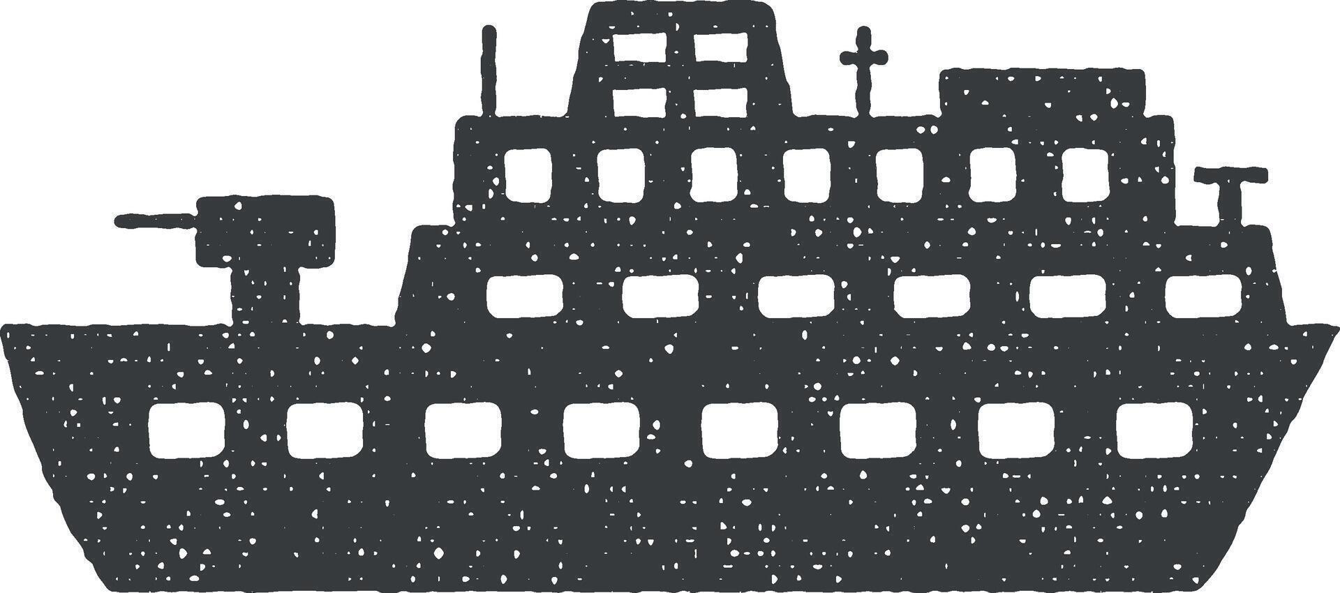 agua transporte, buque de guerra vector icono ilustración con sello efecto